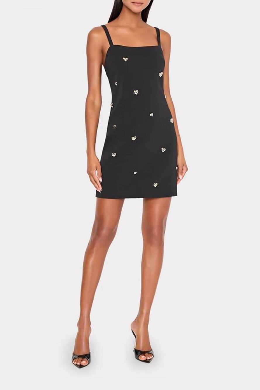 Milly Colette Heart Applique Mini Dress in Black 6
